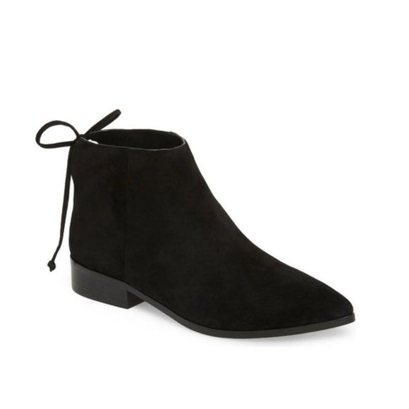 Splendid Niva Pointed Toe Suede Booties in Black - Picture 3 of 16